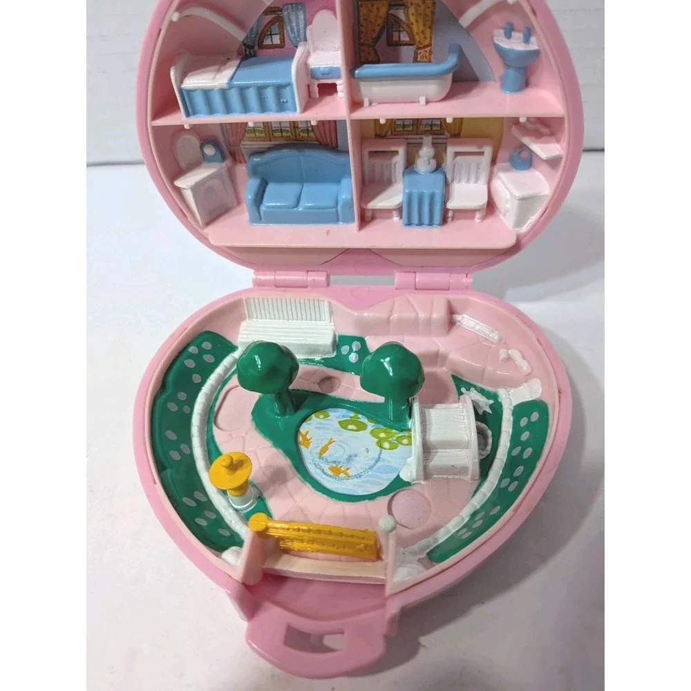 Vintage 1989 Polly Pocket Country Cottage Pink Heart Bluebird Toys Compact Only